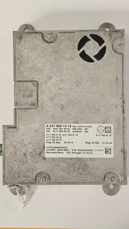 Calculateur Contrôle Combiné d’Instrument Mercedes A2479001415 – Compatible Écran Double 10 pouces – Classe A W177, B W247, CLA, GLA, GLB