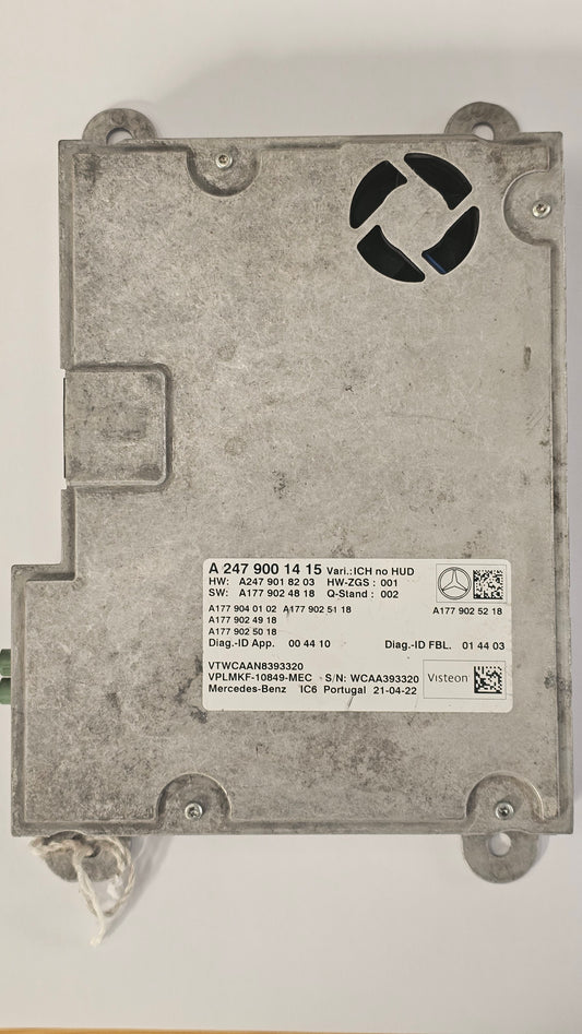 Calculateur Contrôle Combiné d’Instrument Mercedes A2479001415 – Compatible Écran Double 10 pouces – Classe A W177, B W247, CLA, GLA, GLB